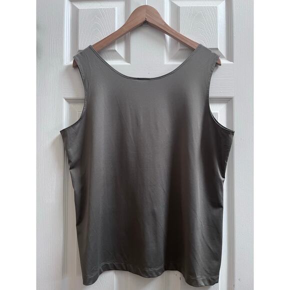 Chicos Nylon Blend Green Sleeveless Shell Tank Top Plus Size XL - Picture 2 of 7